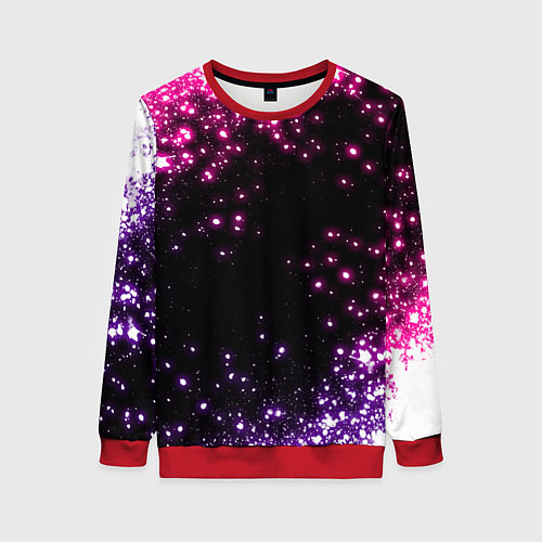 Женский свитшот Неоновые звезды - neon / 3D-Красный – фото 1