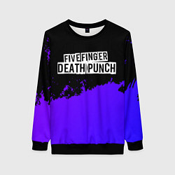 Свитшот женский Five Finger Death Punch purple grunge, цвет: 3D-черный