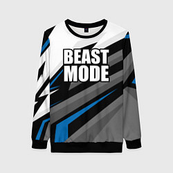 Свитшот женский Beast mode - blue sport, цвет: 3D-черный