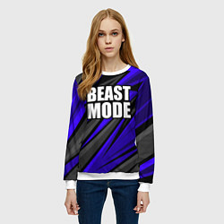Свитшот женский Beast mode - синяя униформа, цвет: 3D-белый — фото 2