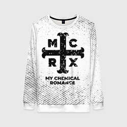 Свитшот женский My Chemical Romance с потертостями на светлом фоне, цвет: 3D-белый