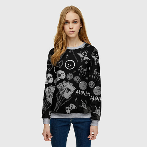 Женский свитшот Sad art / 3D-Меланж – фото 3