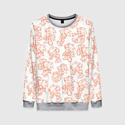 Свитшот женский Паттерн Sonic, цвет: 3D-меланж