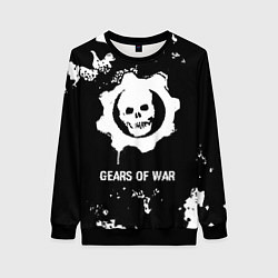 Свитшот женский Gears of War glitch на темном фоне, цвет: 3D-черный