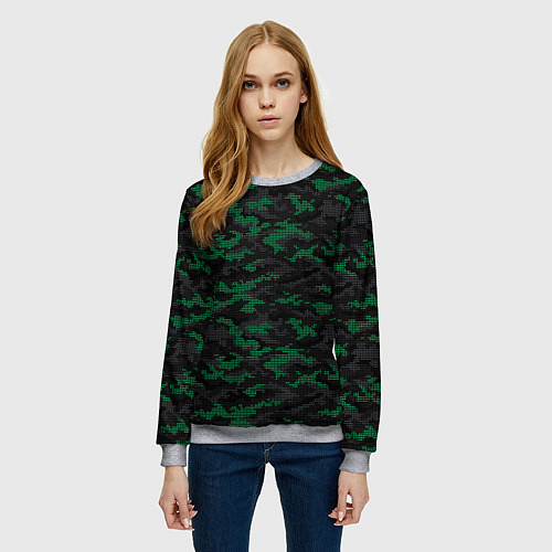 Женский свитшот Точечный камуфляжный узор Spot camouflage pattern / 3D-Меланж – фото 3