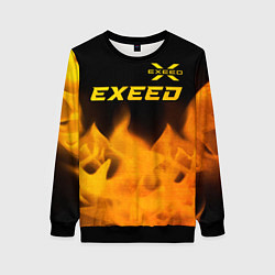 Свитшот женский Exeed - gold gradient: символ сверху, цвет: 3D-черный