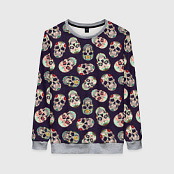Женский свитшот Узор с черепами Pattern with skulls