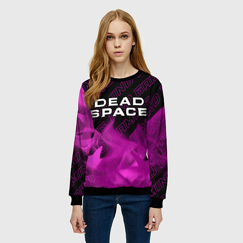Женский свитшот Dead Space pro gaming: символ сверху / 3D-Черный – фото 3