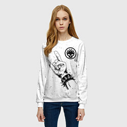 Свитшот женский The Offspring и рок символ, цвет: 3D-белый — фото 2