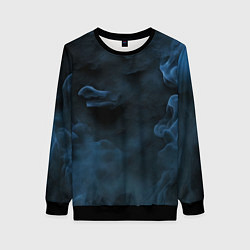 Свитшот женский Синий туман текстура от нейросети, цвет: 3D-черный
