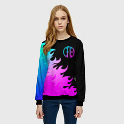 Свитшот женский Pantera неоновый огонь, цвет: 3D-черный — фото 2