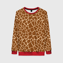 Свитшот женский Пятнистая шкура жирафа, цвет: 3D-красный