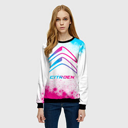 Свитшот женский Citroen neon gradient style, цвет: 3D-черный — фото 2