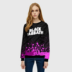 Свитшот женский Black Sabbath rock legends: символ сверху, цвет: 3D-черный — фото 2