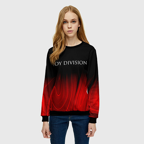 Женский свитшот Joy Division red plasma / 3D-Черный – фото 3