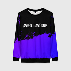 Свитшот женский Avril Lavigne purple grunge, цвет: 3D-черный