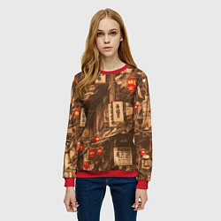 Свитшот женский Китайский квартал, цвет: 3D-красный — фото 2