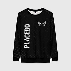 Свитшот женский Placebo glitch на темном фоне: надпись, символ, цвет: 3D-черный