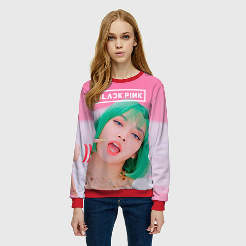 Женский свитшот Blackpink ice cream / 3D-Красный – фото 3
