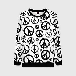 Свитшот женский Many peace logo, цвет: 3D-черный