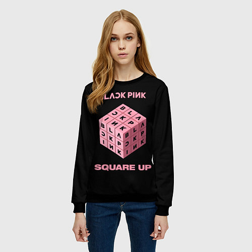 Женский свитшот Blackpink Square up / 3D-Черный – фото 3