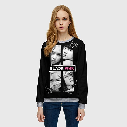 Женский свитшот Blackpink - Autographs / 3D-Меланж – фото 3