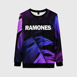 Свитшот женский Ramones neon monstera, цвет: 3D-черный