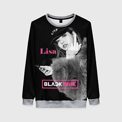 Свитшот женский Blackpink Lisa fuck, цвет: 3D-меланж