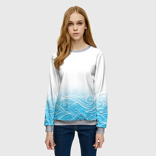 Женский свитшот Гинтама текстура / 3D-Меланж – фото 3