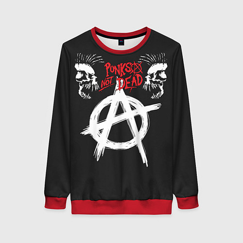 Женский свитшот Punks not dead - анархия / 3D-Красный – фото 1