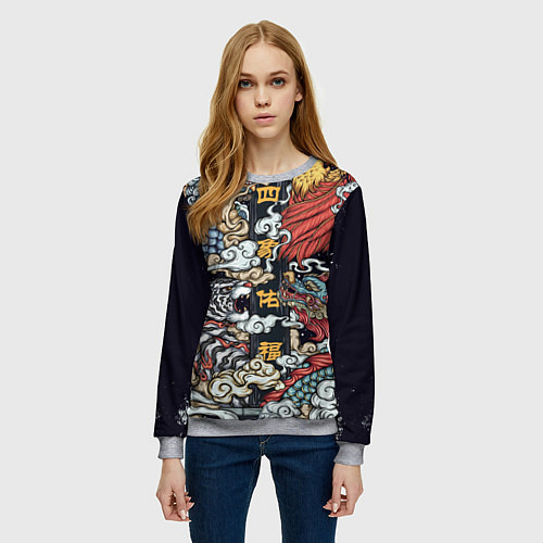 Женский свитшот Japanese art / 3D-Меланж – фото 3