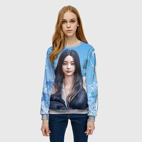 Женский свитшот Дженни из Блэкпинк / 3D-Меланж – фото 3