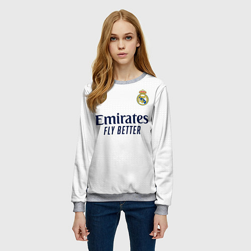 Женский свитшот Лука Модрич Реал Мадрид форма 2324 домашняя / 3D-Меланж – фото 3