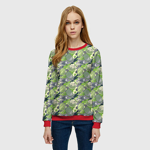 Женский свитшот Большой теннис - tennis / 3D-Красный – фото 3