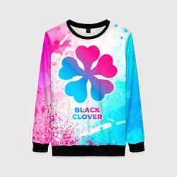 Свитшот женский Black Clover neon gradient style, цвет: 3D-черный