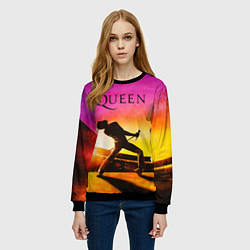 Свитшот женский Queen Фредди Меркьюри, цвет: 3D-черный — фото 2