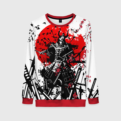 Женский свитшот Bushido warrior / 3D-Красный – фото 1