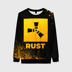 Свитшот женский Rust - gold gradient, цвет: 3D-черный