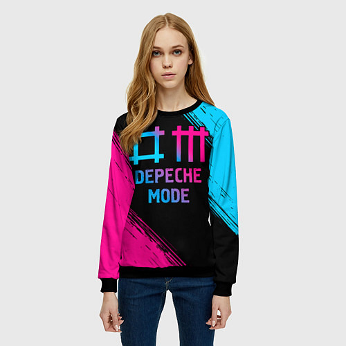 Женский свитшот Depeche Mode - neon gradient / 3D-Черный – фото 3