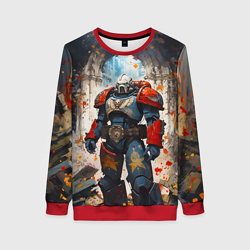 Женский свитшот Космодесант - Warhammer 40k / 3D-Красный – фото 1
