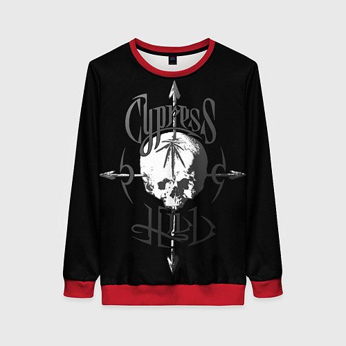 Женский свитшот Cypress hill - arrows skull / 3D-Красный – фото 1