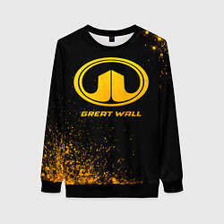 Свитшот женский Great Wall - gold gradient, цвет: 3D-черный