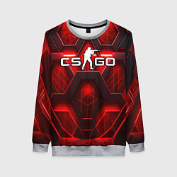 Свитшот женский CS GO red space abstract, цвет: 3D-меланж