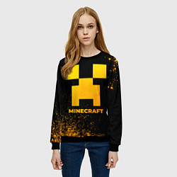 Свитшот женский Minecraft - gold gradient, цвет: 3D-черный — фото 2