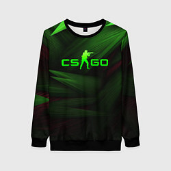 Свитшот женский CS GO green logo, цвет: 3D-черный