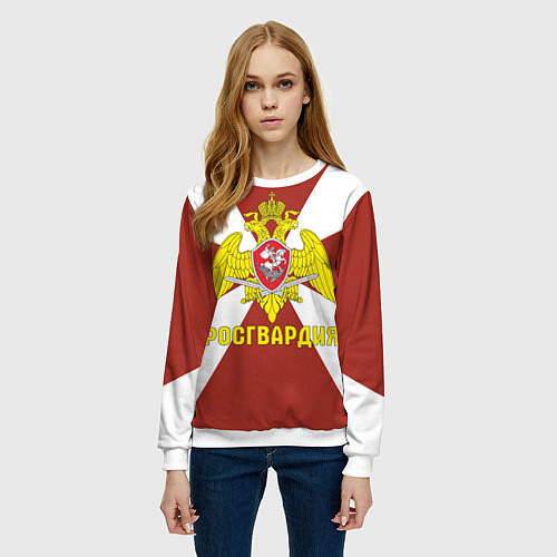 Женский свитшот Росгвардия - герб / 3D-Белый – фото 3