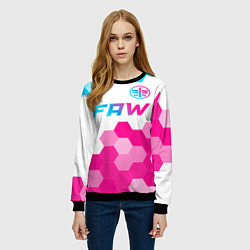 Свитшот женский FAW neon gradient style: символ сверху, цвет: 3D-черный — фото 2