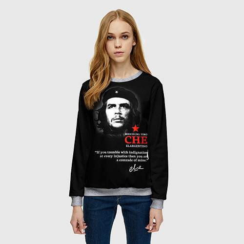 Женский свитшот Che Guevara автограф / 3D-Меланж – фото 3