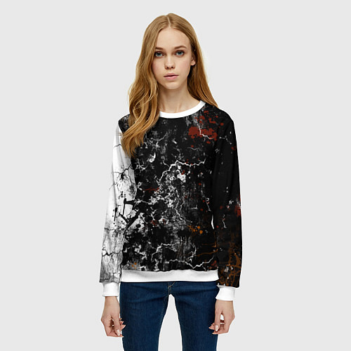 Женский свитшот Граффити абстрактный рисунок / 3D-Белый – фото 3