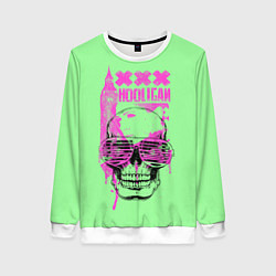 Свитшот женский Hooligan - skull, цвет: 3D-белый